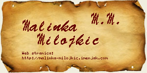 Malinka Milojkić vizit kartica